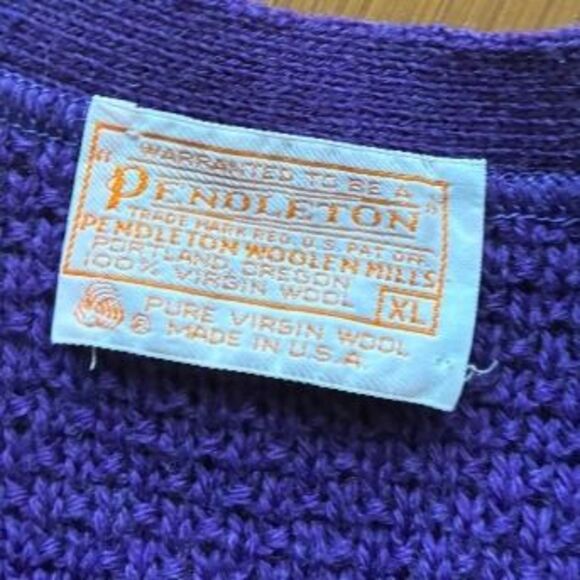 Vintage 1970's Pendleton Women's Button Front Knit Cardigan Sweater Vest XL - Picture 4 of 7